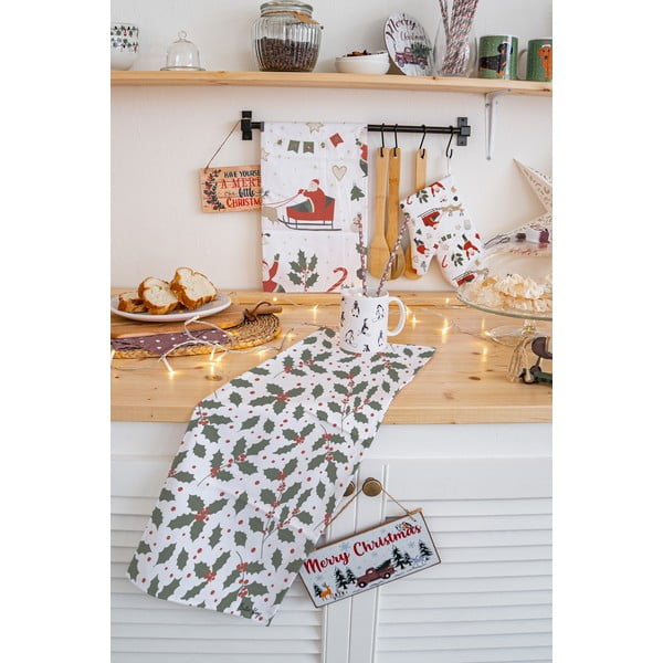 Pamučna kuhinjska krpa 2 kom s božićnim motivom 50x70 cm Happy Santa – Butter Kings-image-1