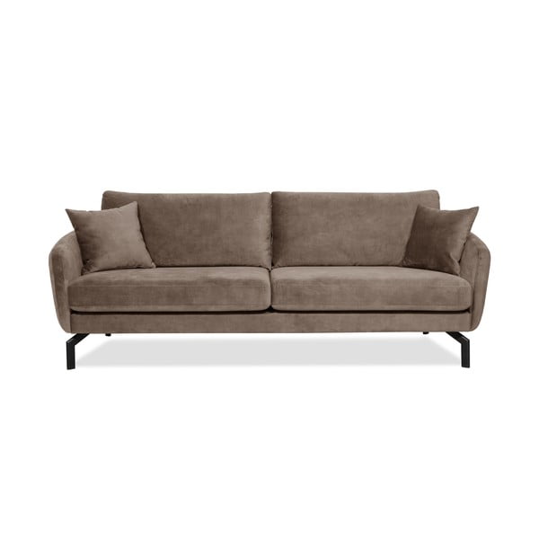 Smeđe-siva sofa s baršunastom površinom Scandic Magic, širine 230 cm