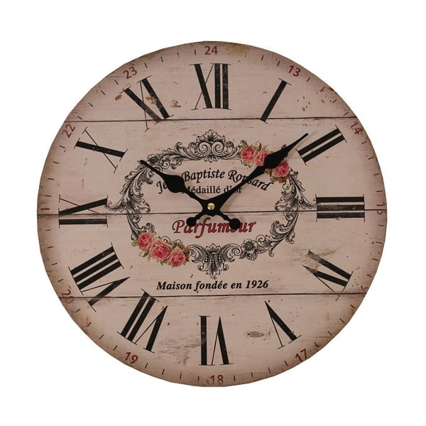 Ružičasti sat Antic Line Parfumer, ⌀ 34 cm