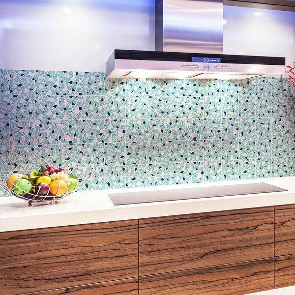 Set od 24 zidne naljepnice Ambiance Cement Tile Stickers Terrazzo Aqua, 10 x 10 cm-image-2