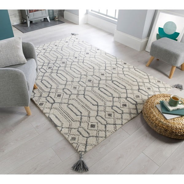 Sivi vuneni tepih Flair Rugs Pietro, 120 x 170 cm-image-4