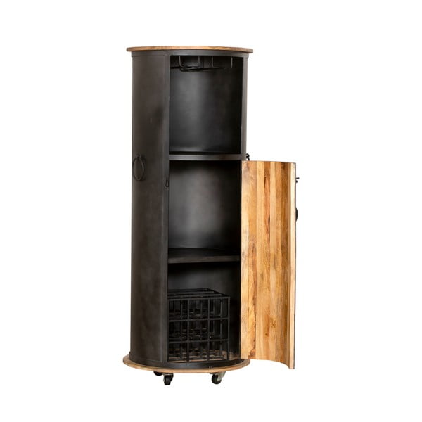 Crna metalna vitrina za vino broj boca 9 kom, 60x155 cm Luni – Interia Home & Living-image-2