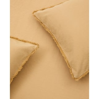 Senf žuta posteljina za bračni krevet/za produženi krevet od pamučnog perkala 240x220 cm Sifinia – Kave Home