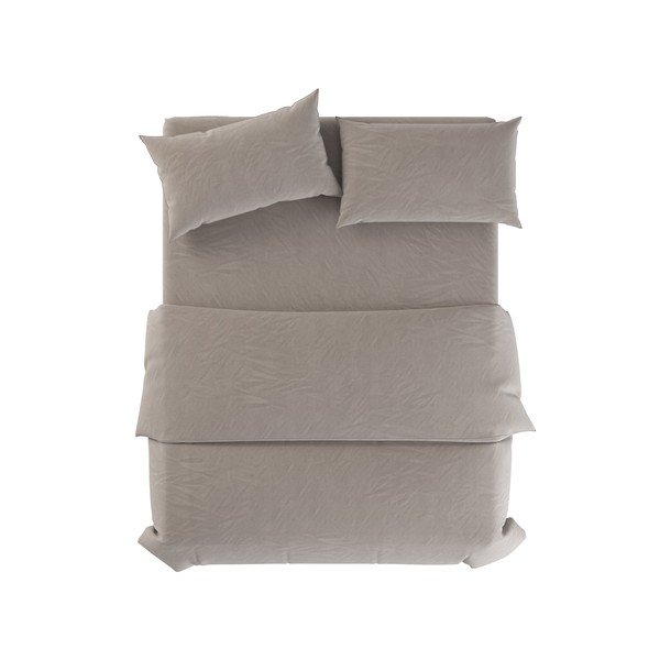 Svijetlo siva/smeđe-siva lanena posteljina za krevet za jednu osobu 135x200 cm Natural – Native Natural