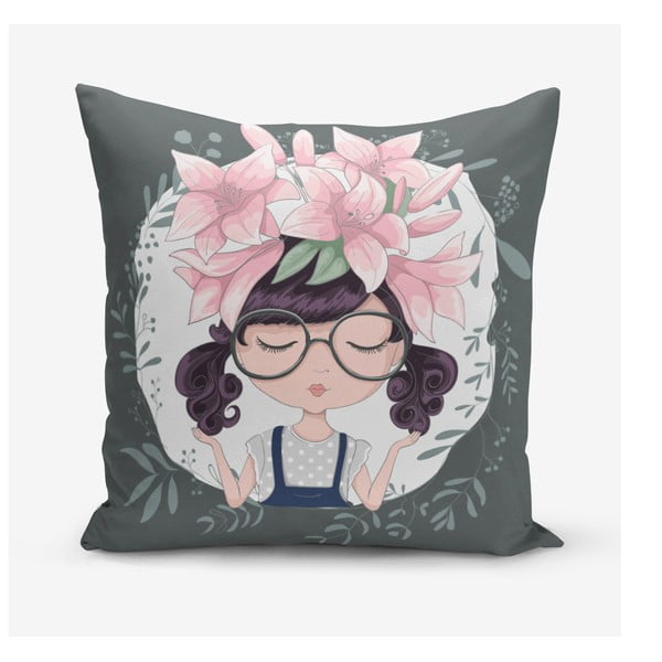 Jastučnica s primjesom pamuka Minimalist Cushion Covers Flower and Girl, 45 x 45 cm