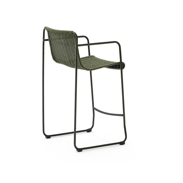 Zelena metalna vrtna barska stolica Maurina – Kave Home-image-4