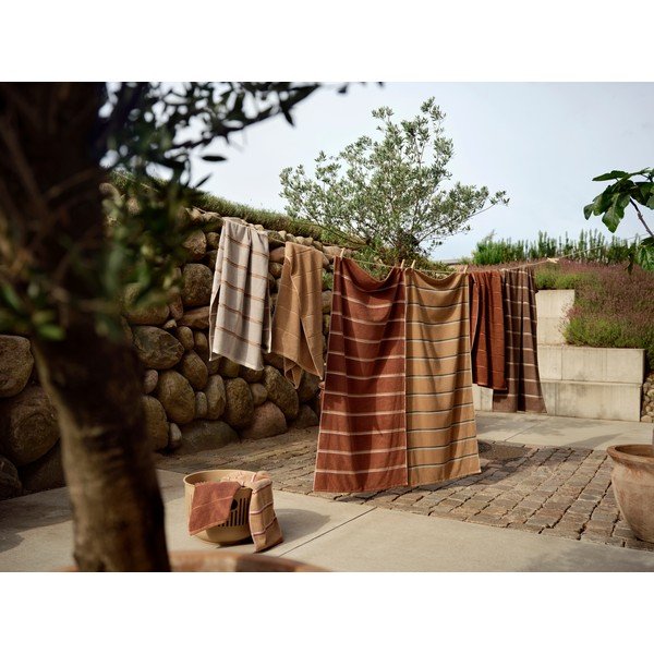 Smeđi/bež pamučan ručnik 50x100 cm Sauna – Zone-image-3