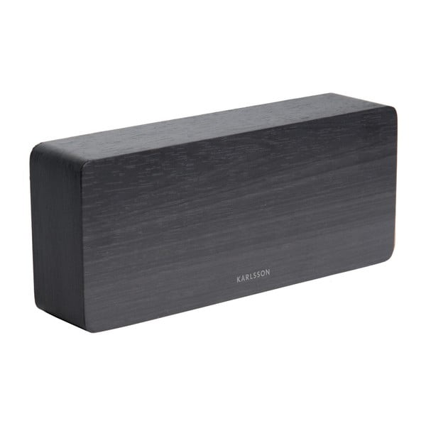 Crni budilnik u drvenom dekoru Karlsson Tube, 21 x 9 cm-image-2