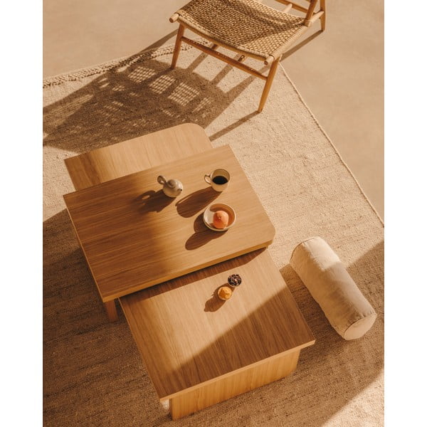 Stolić za kavu u dekoru hrasta u prirodnoj boji 75x140 cm Oaq – Kave Home-image-2