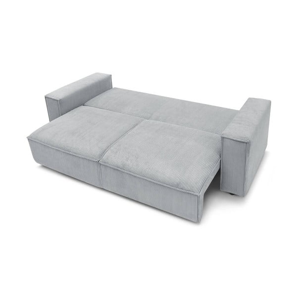 Svijetlo siva sklopiva sofa od samta 245 cm Nihad – Bobochic Paris-image-4