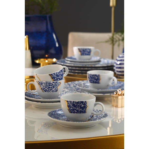 Bijelo-plave porculanske šalice u setu 6 kom 0.9 l – Hermia-image-1