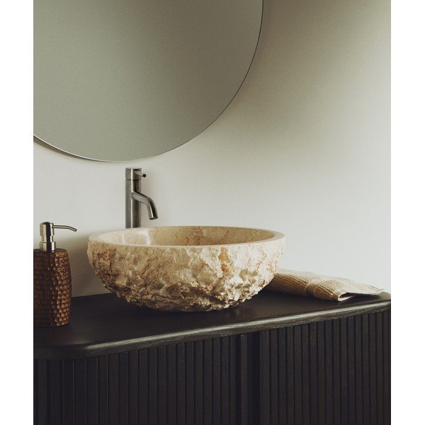 Bež kameni okrugao umivaonik ø 40 cm Orvane – Kave Home-image-1