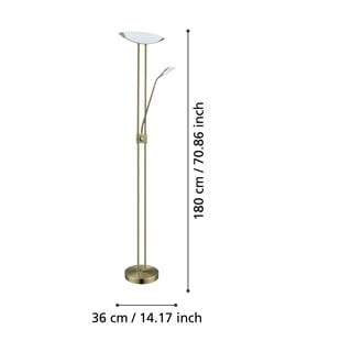 LED stojeća svjetiljka u brončanoj boji sa staklenim sjenilom (visina 180 cm) BAYA LED – EGLO