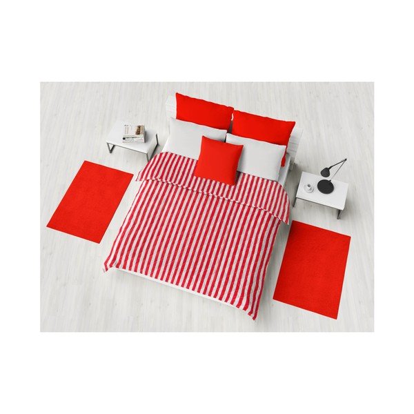 Prošiveni prekrivač na crveno-bijele pruge Stripes, 160 x 230 cm-image-1