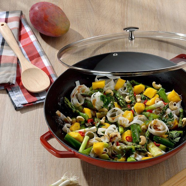 WOK tava od crvenog lijevanog željeza Kela Calido, ø 36 cm-image-1