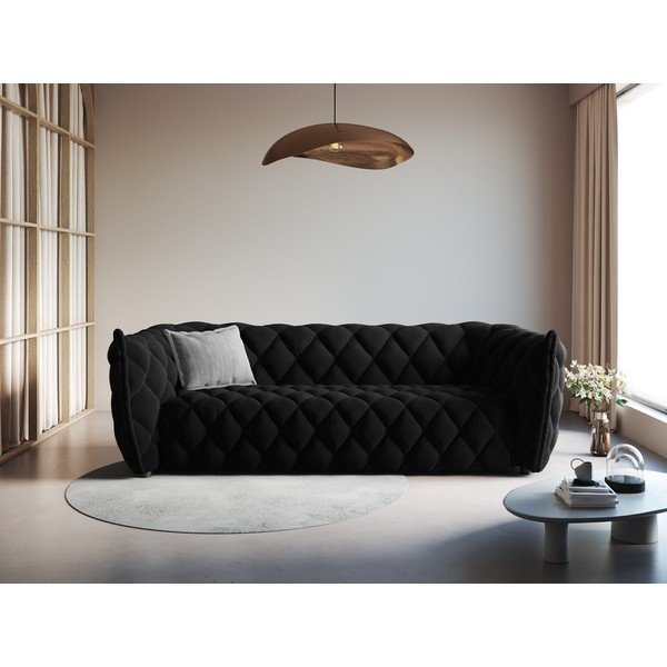 Crna baršunasti sofa 228 cm Flandrin – Interieurs 86-image-1
