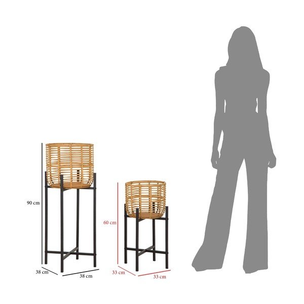 Set od 2 stalka za tegle od ratana Mauro Ferretti, visine 90 cm-image-2