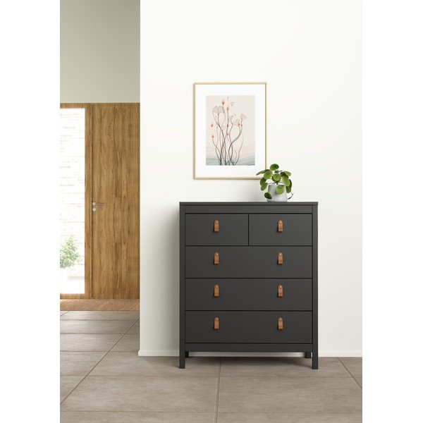 Crna visoka komoda 82x99 cm Madrid – Tvilum-image-1