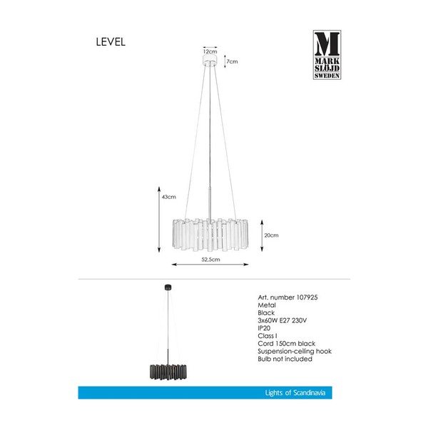 Crna visilica Markslöjd Level Pendant 3L-image-2