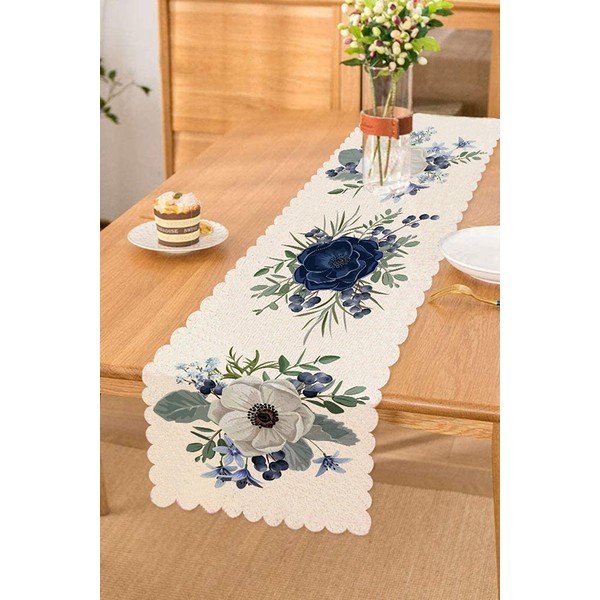 Nadstolnjak 40x130 cm Blue Rose – Minimalist Cushion Covers-image-1