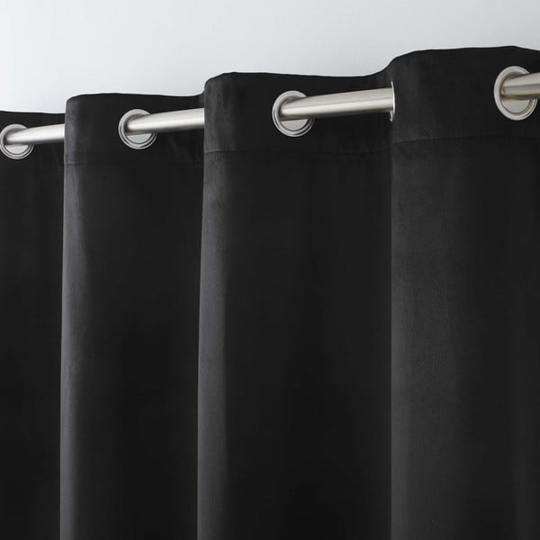 Crna termo izolacijska zavjesa od samta 140x260 cm Polarchic – douceur d'intérieur-image-2