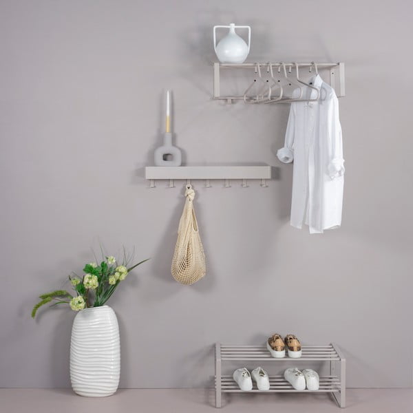 Smeđe-siva metalna zidna vješalica s policom 70 cm Rex – Spinder Design-image-4