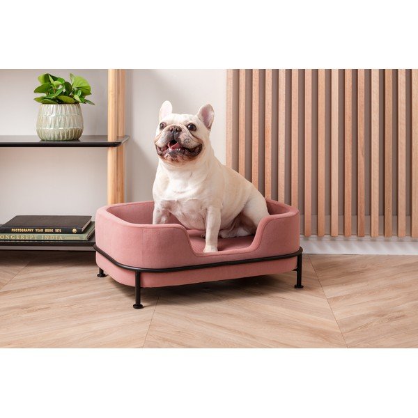 Ružičasti baršunasti krevet za kućne ljubimce Leitmotiv Puffed-image-1