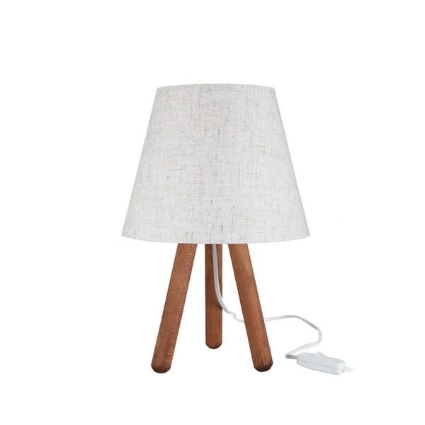 Stolna lampa s tekstilnim sjenilom u bijeloj prirodnoj boji (visina 33,5 cm) - Squid Lighting