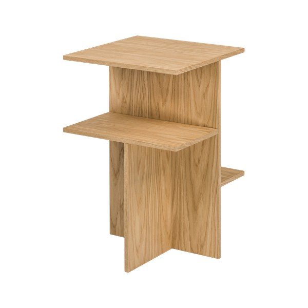 Noćni ormarić u dekoru hrasta s policama u prirodnoj boji Atik – noo.ma-image-2