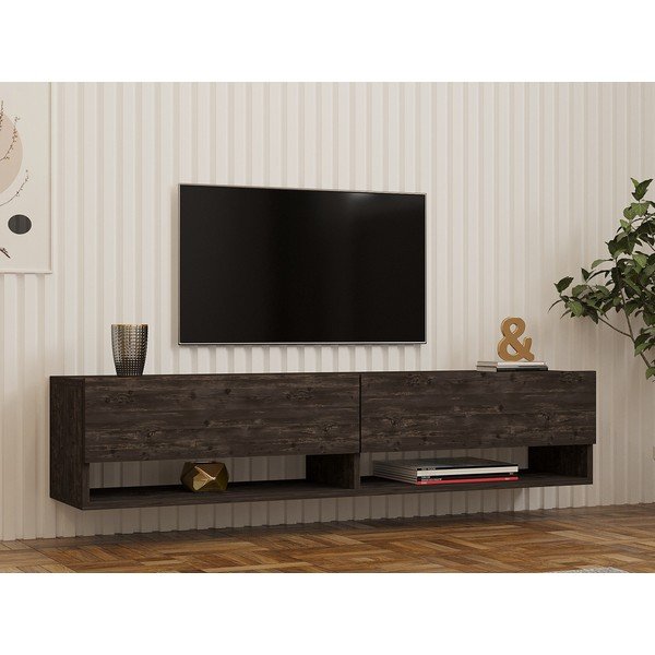 Antracitno siva TV komoda 141x31x30 cm Arges – Kalune Design-image-1