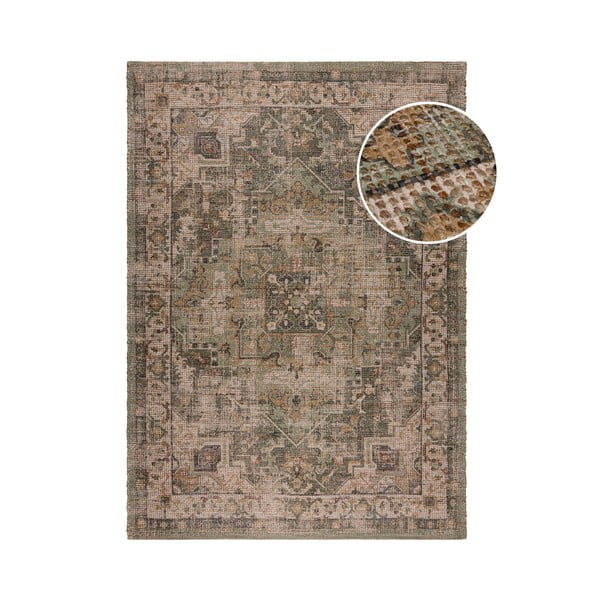 Kaki zeleni ručno rađen tepih od mješavine jute 120x170 cm Selena Jute Traditional – Flair Rugs