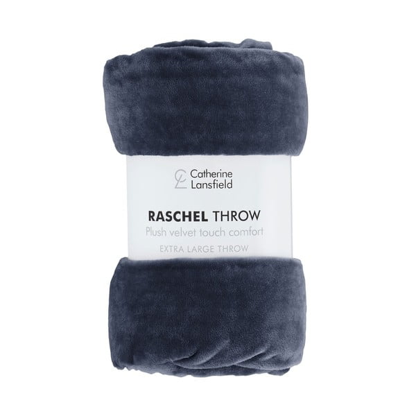 Tamno plava deka od mikropliša 130x170 cm Raschel Velvet – Catherine Lansfield-image-2