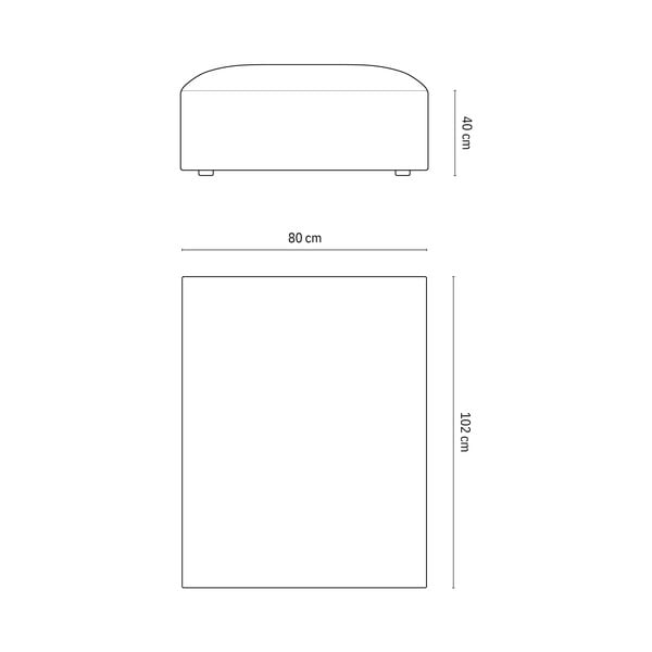 Bež baršunast tabure Jodie – Micadoni Home-image-4