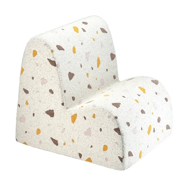 Bijela dječja fotelja od bouclé tkanine/od šenila Terrazzo Cloud – Wigiwama