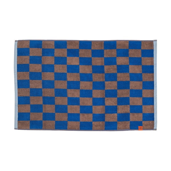 Plava/smeđa kupaonska prostirka od organskog pamuka 50x80 cm Retro – Mette Ditmer Denmark