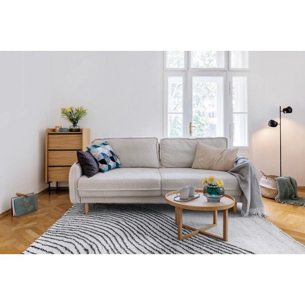 Bež sklopiva sofa od bouclé tkanine 215 cm Patti – Bonami Selection-image-1