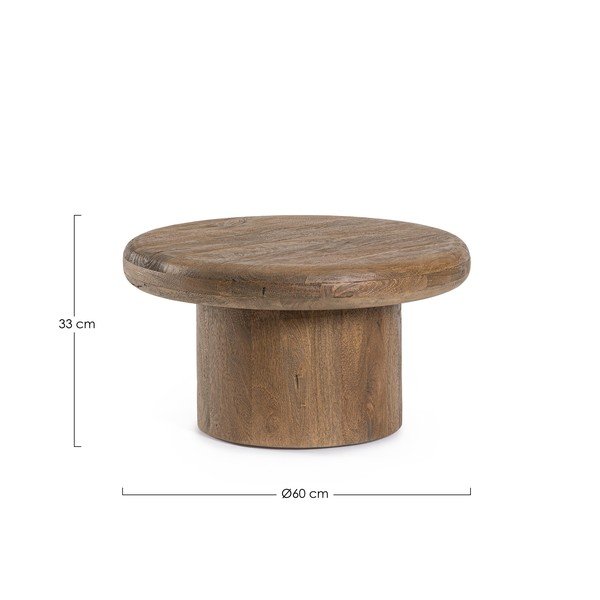 Okrugao stolić za kavu od masivnog manga u tamnoj prirodnoj boji ø 60 cm Lopez – Bizzotto-image-3