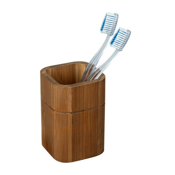 Smeđa čaša za četkice za zube od bambusa Serro – Wenko-image-2