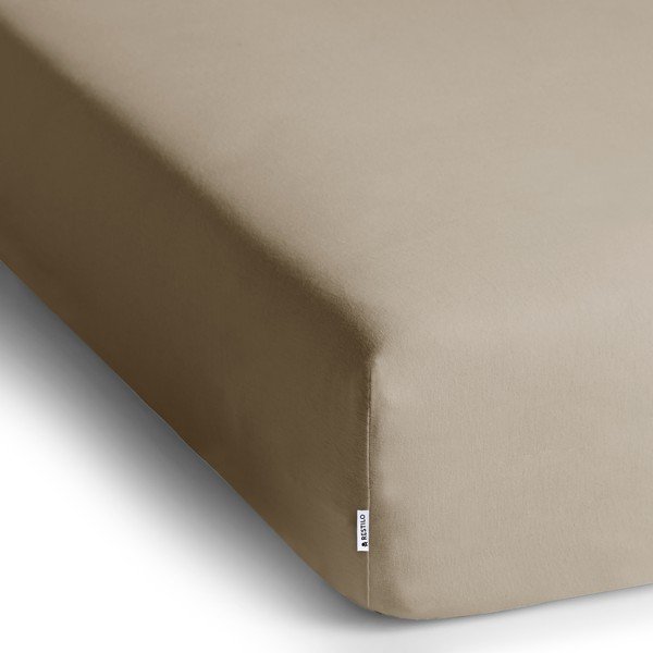 Svjetlo smeđa plahta s gumom od jeseya 160x200 cm Amber – Restilo-image-2
