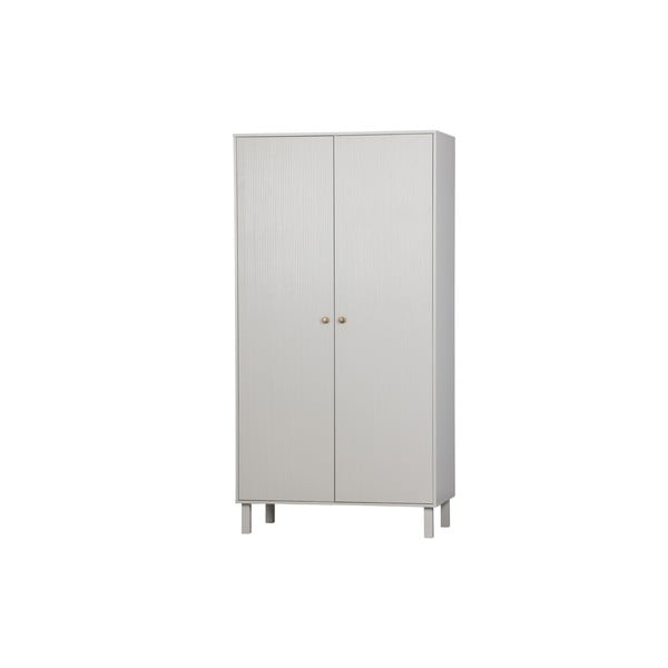 Svijetlo sivi ormar od masivnog bora 100x195 cm Madu – WOOOD-image-1