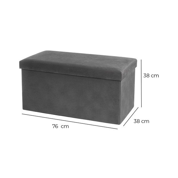 Tamno sivi baršunast tabure Estela – Casa Selección-image-3