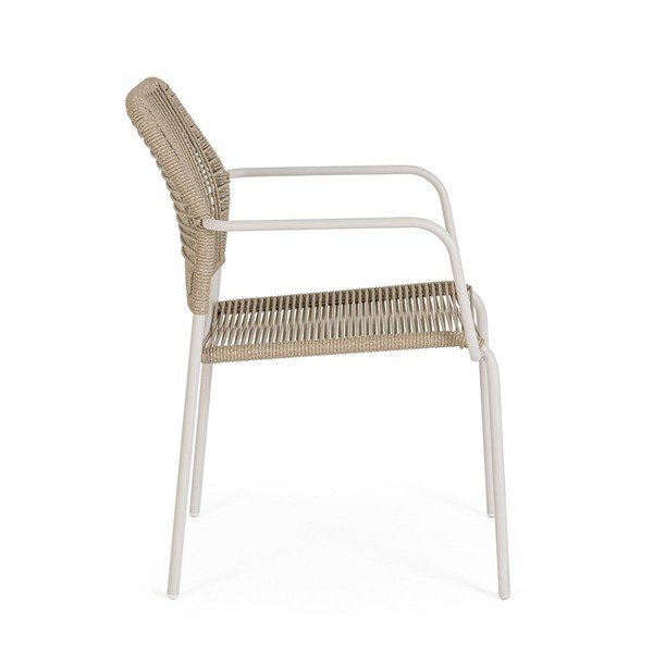 Bež/u prirodnoj boji metalna vrtna stolica Jable – Bizzotto-image-3