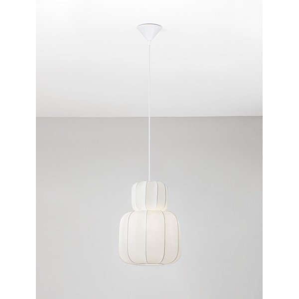 Mat bijela tekstilna viseća svjetiljka ø 28 cm Delina – Nova Luce-image-4