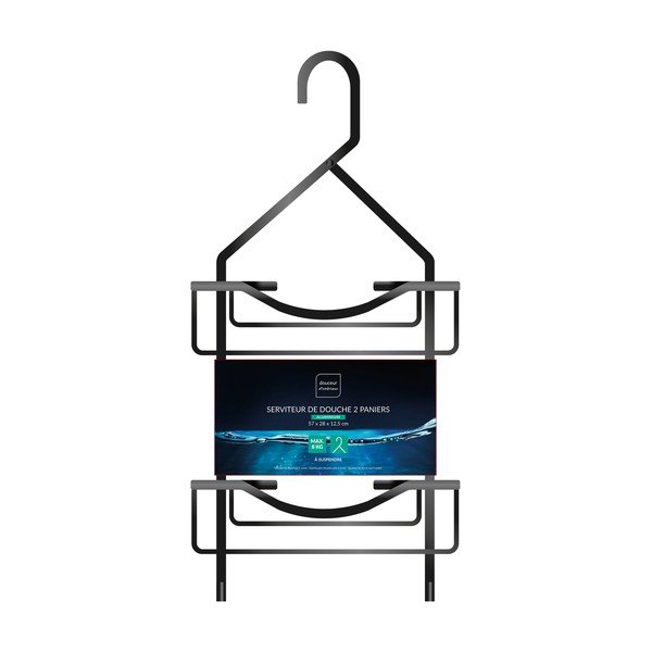 Mat crna viseća kupaonska polica aluminijska Filaire Aluminium – douceur d'intérieur-image-1