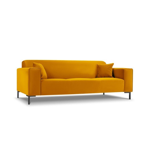 Žuta baršunasta sofa Cosmopolitan Design Siena-image-3