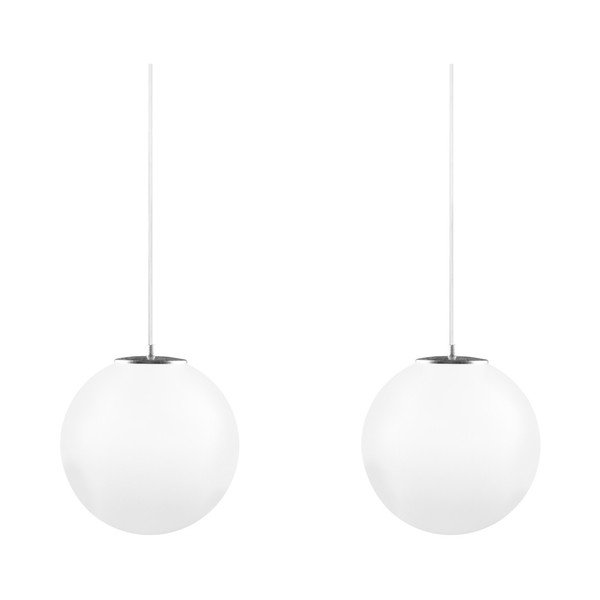 Bijela i srebrna dvostruka visilica s bijelim kabelom i bijelim grlom Sotto Luce Tsuki, Ø 30 cm-image-2
