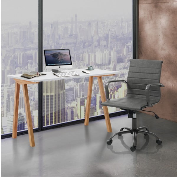 Radni stol s bijelom pločom stola 60x120 cm Mak – Tomasucci-image-1