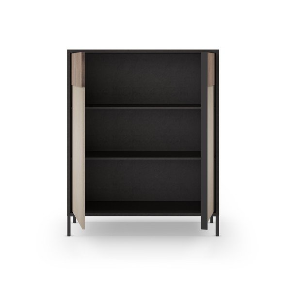 Antracitno sivi/svjetlo smeđi ormarić 106x130 cm Amalia – Marckeric-image-2