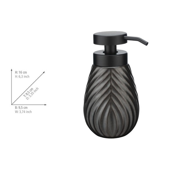 Antracitno sivi keramički dozator sapuna 330 ml Idro – Wenko-image-2
