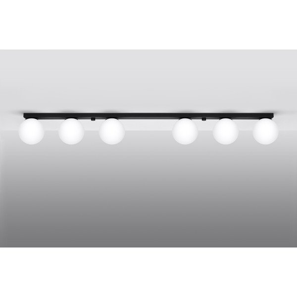 Crna stropna svjetiljka sa staklenim sjenilom ø 12 cm Umerta – Sollux-image-3